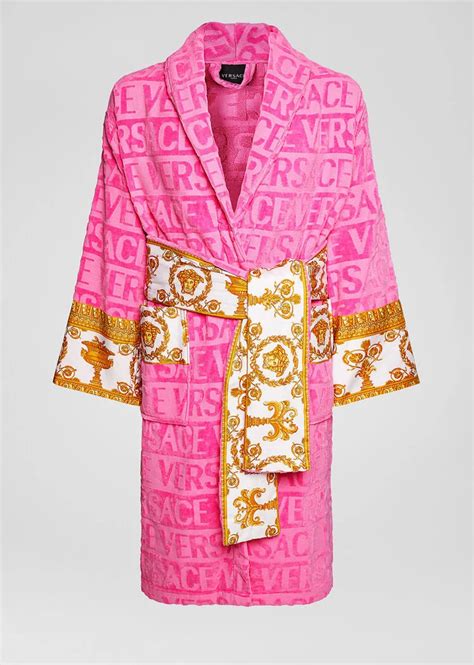 versace bathrobe and slippers|female Versace slippers.